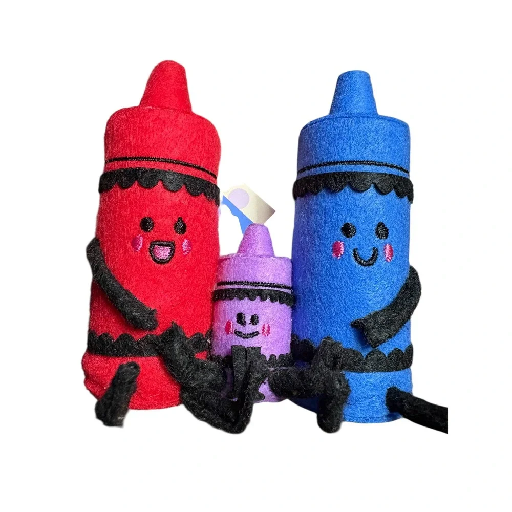 Felt Crayon Family Figurine Red Blue Purple Cute‎ Kawaii Desk Decor